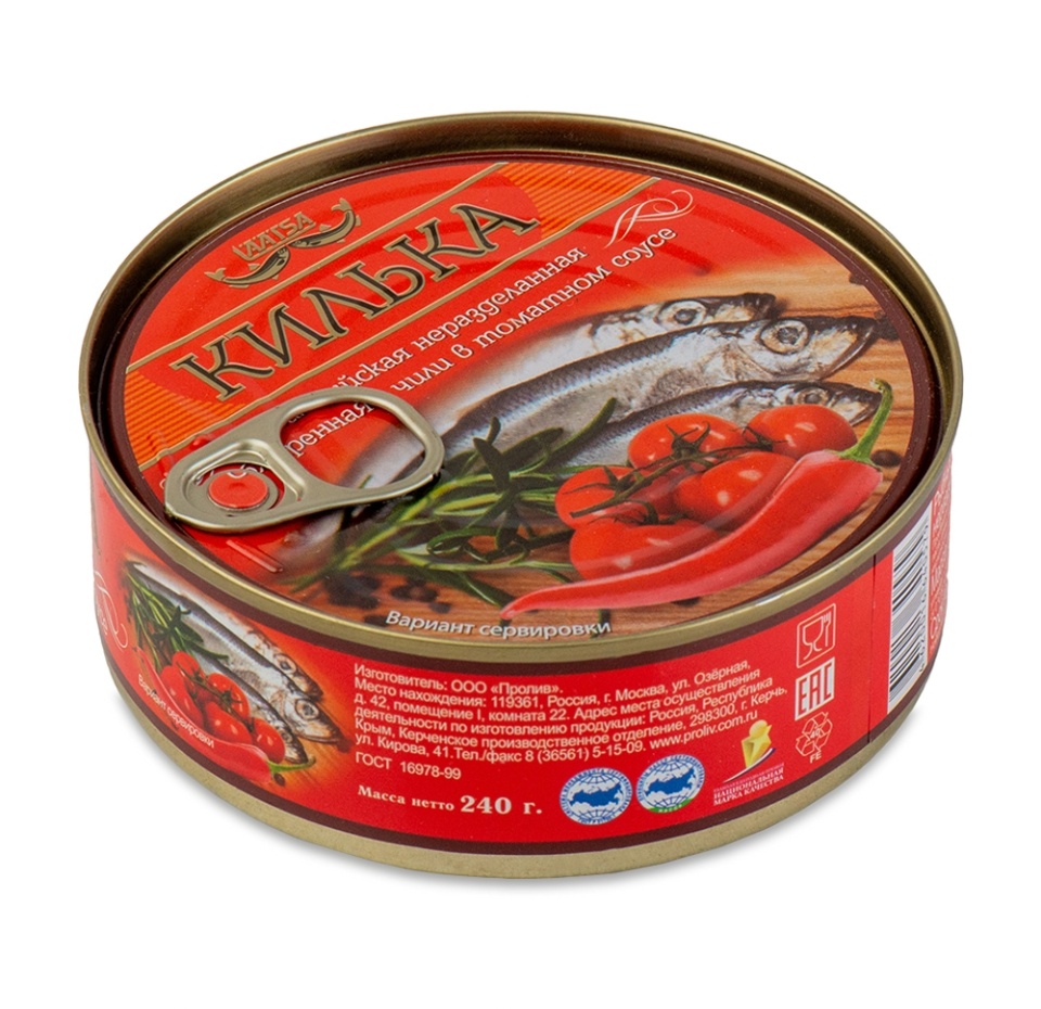 

Килька Laatsa обжаренная в томатном соусе с чили 240 г