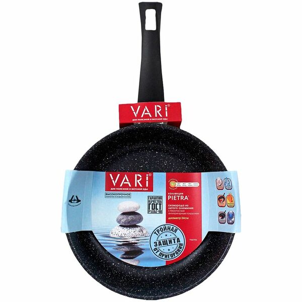 Сковорода Vari Pietra 24 см, литая, антипригарное покрытие арт. PR31124