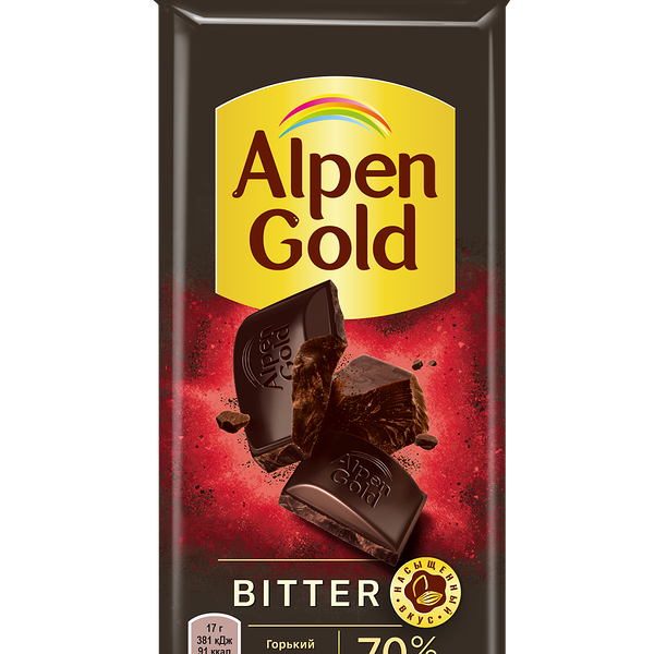 Шоколад Alpen Gold Bitter горький 70% какао