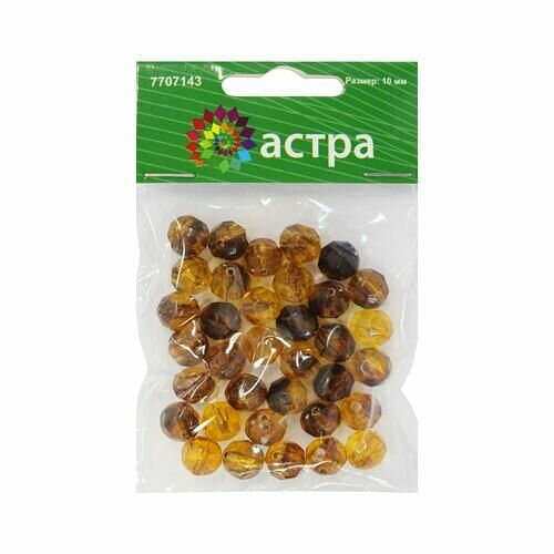 Бусины 2024 'Янтарь', 10мм, 20 гр, Astra&Craft