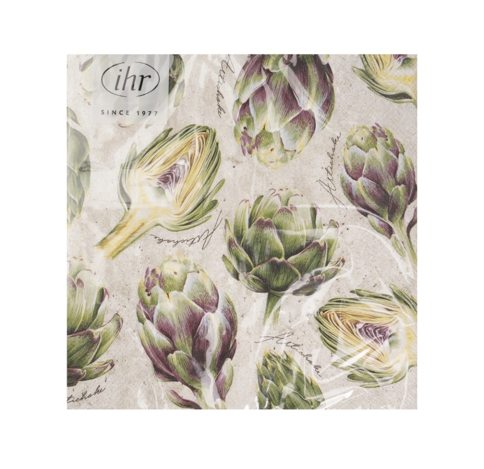 

Салфетки бумажные IHR Modern Artichoke 33х33 см 3-сл зеленые 20 шт