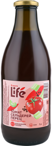 

Сок ЛЕНТА LIFE Томат, сельдерей, перец, 1л