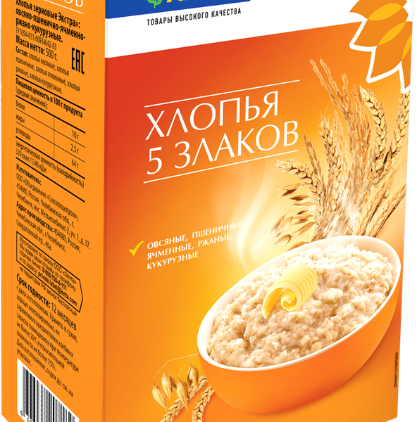 Хлопья мультизлаковые ЛЕНТА 5 злаков
