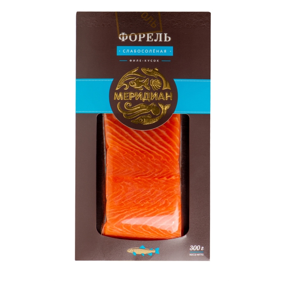 

Форель "Меридиан" слабосоленая (филе-кусок) 300 г, Россия
