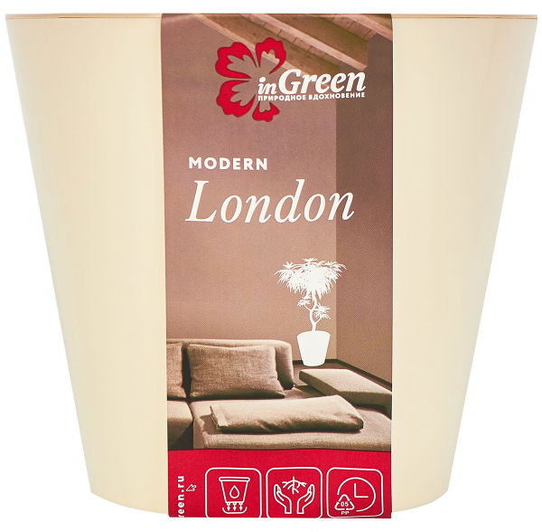 Горшок InGreen London сливочный Ø12,5 см