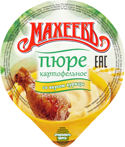 

Картофельное пюре быстрого приготовления Махеевъ со вкусом курицы 40 г