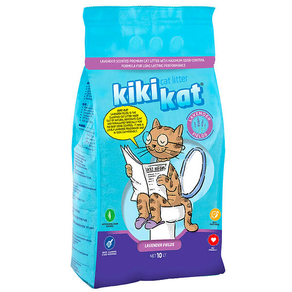 Бентонитовый наполнитель для кошек KikiKat супер-белый комкующийся 