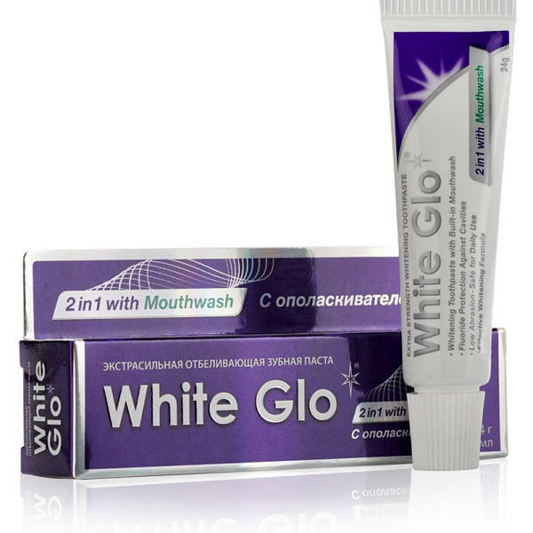 Зубная паста White Glo Отбеливающая 2 в 1 с ополаскивателем для полости рта 24 г