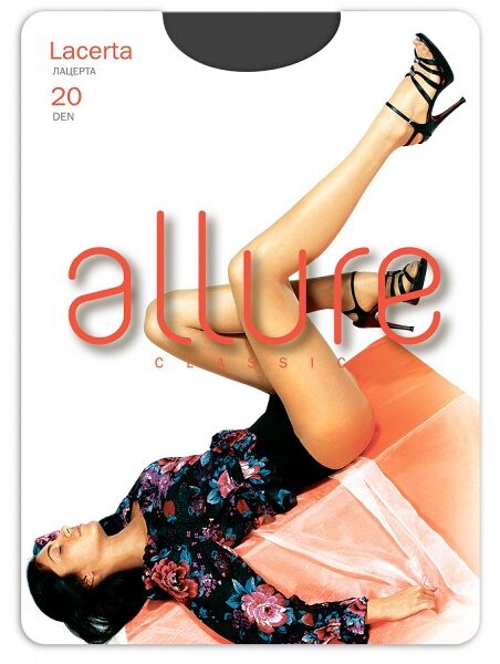 Женские колготки Allure Lacerta 20 den черные 4 размер