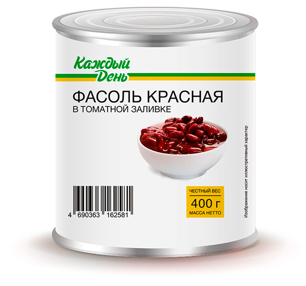 Фасоль Каждый день красная в томатном соусе