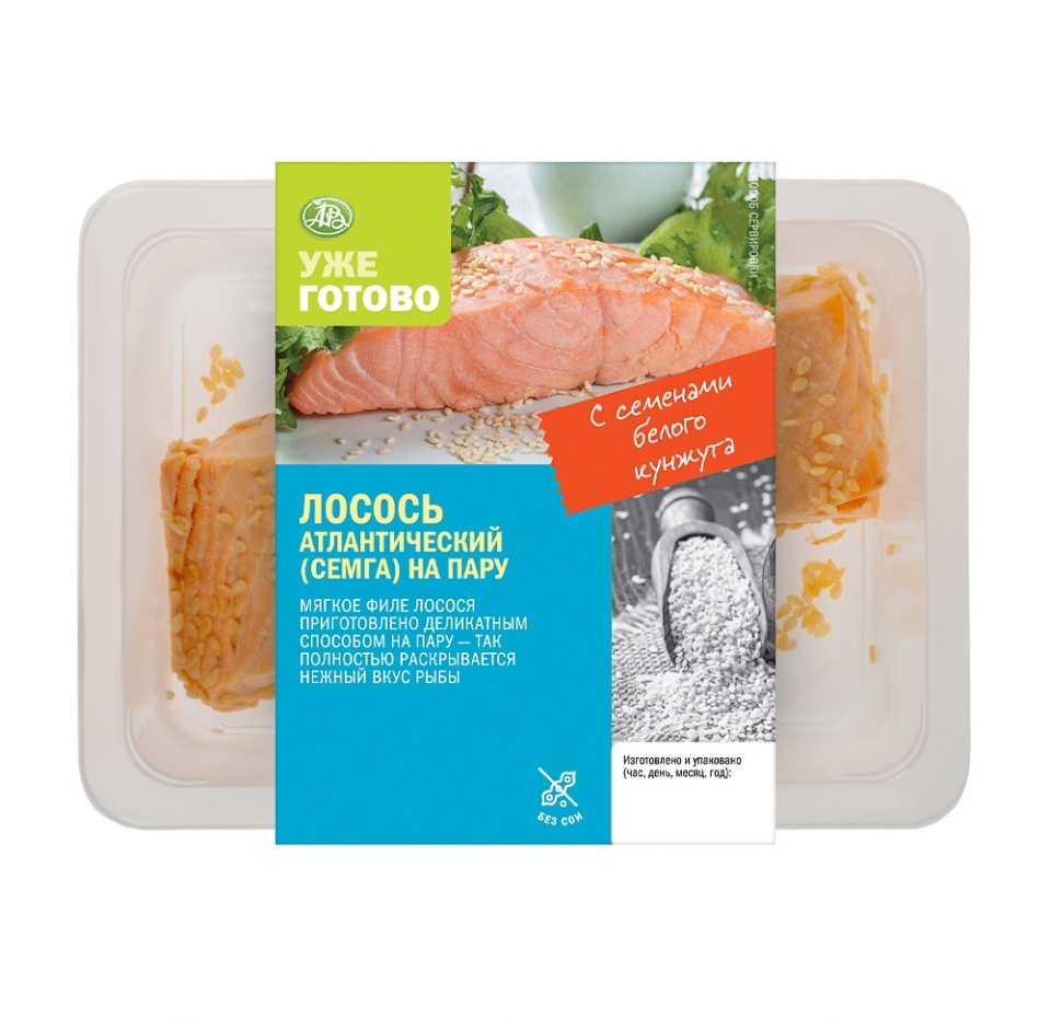 

Лосось атлантический (сёмга) на пару Уже Готово 300 г, Россия