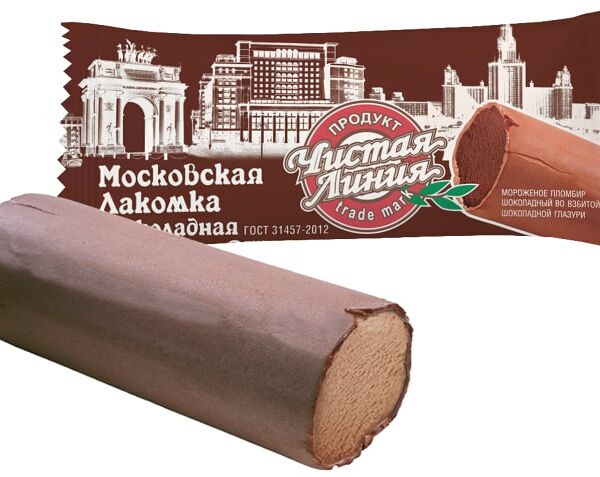 Мороженое Чистая Линия Московская Лакомка Шоколадная 80г