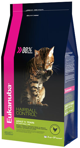 Eukanuba Cat Hairball Control для домашних кошек Домашняя птица