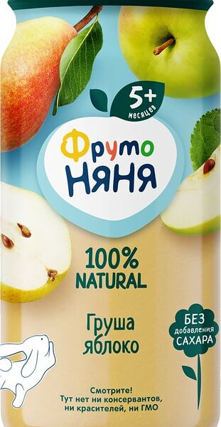 Пюре ФрутоНяня из груш и яблок 250мл