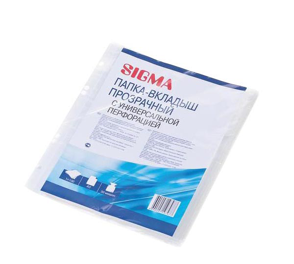 Вкладыши прозрачные Sigma А5 30 мкм 100 шт