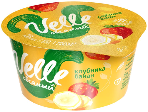 Продукт овсяный ферментированный Velle Клубника-банан