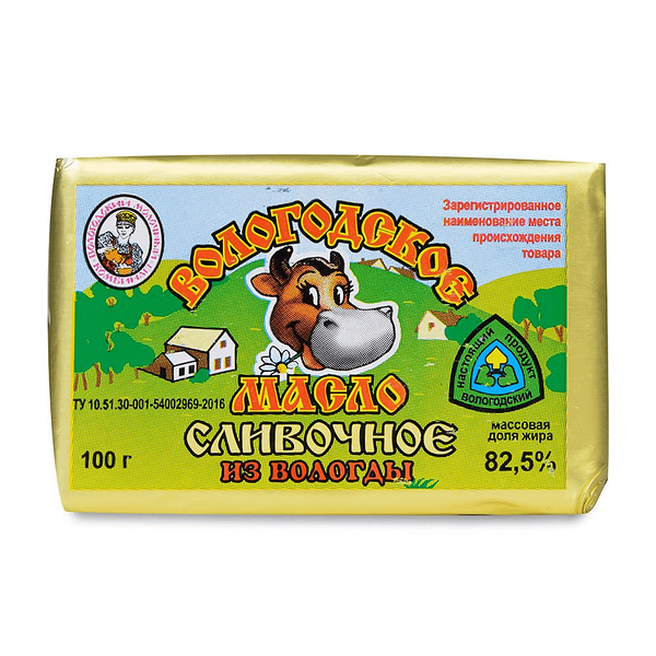 Масло сливочное Вологодское 82,5%