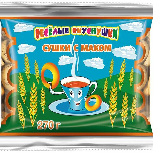 Сушки Каравай Весёлые вкуснушки с маком, 270г