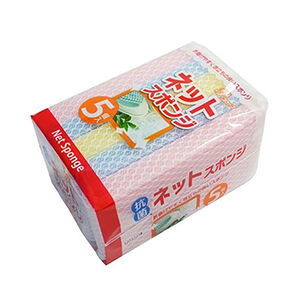 Губка для мытья посуды Ajwa с покрытием-сеточкой 5шт, Япония