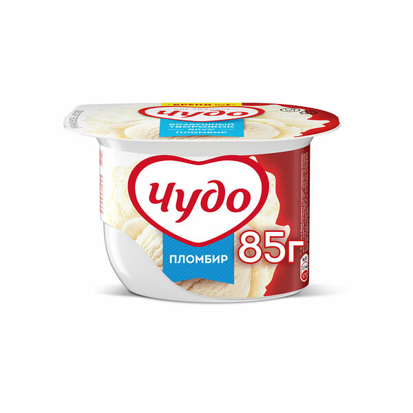 Десерт Воздушный Творожок Чудо, со вкусом пломбир 5,8%, 85г