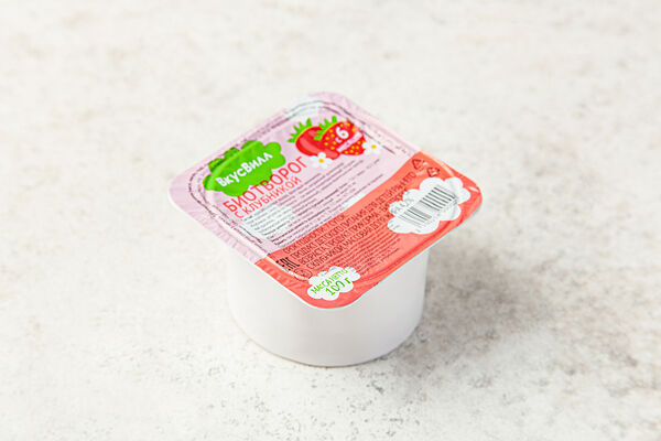 Творог детский ВКУСВИЛЛ Клубника 4,2%, без змж