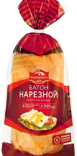 Батон Черемушки Нарезной нарезанный 400г