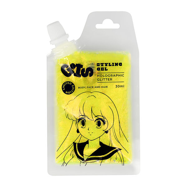 Глиттер-гель Gis для волос, лица и тела Yellow 30 мл