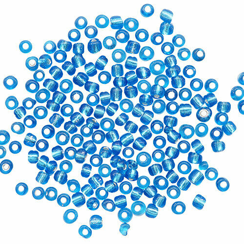Бисер (стекло) 6/0, 15г, Astra&Craft(23В голубой/прозр.серебрист.центр),упак