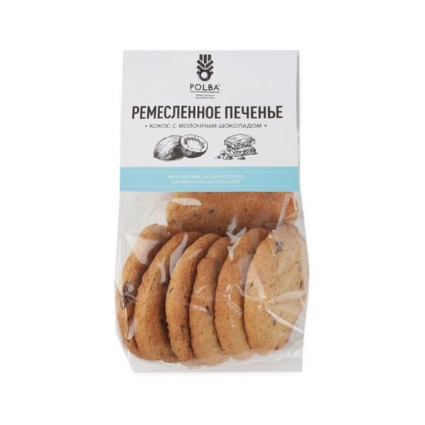 Печенье ремесленное Кокос с молочным шоколадом