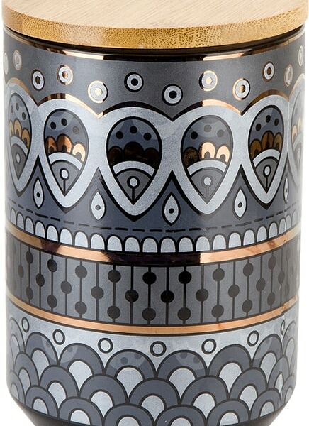 Банка для сыпучих продуктов Nouvelle Home Чайхана с бамбуковой крышкой 10*15см 820мл