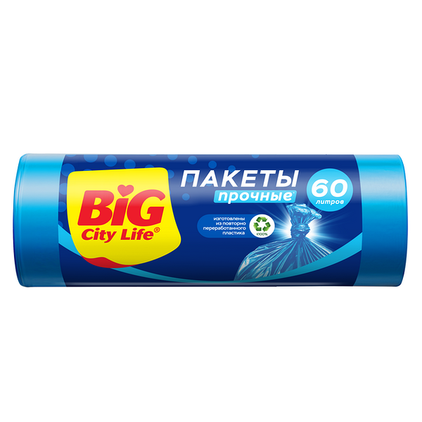 Пакеты для мусора BIG City HD 58*77см 60л 20шт синие