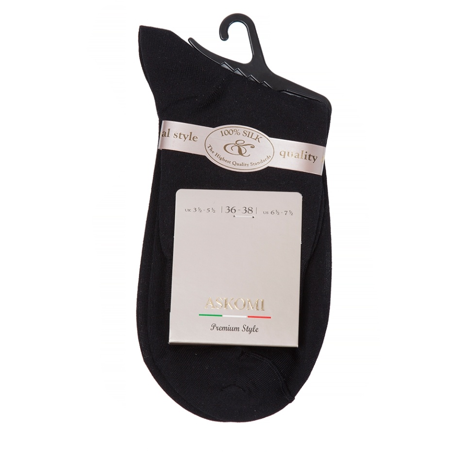 

Носки женские Askomi Premium Аg-1230 цвет черный р.23 (36-38), 90% шелк, 10% полиамид, Россия