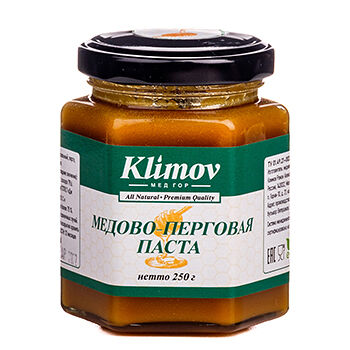 Паста Klimov из мёда и перги с прополисом 250г, Россия