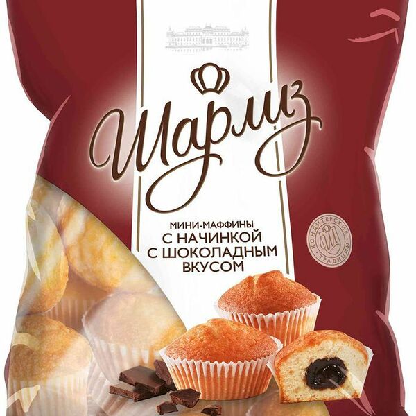 Мини-маффины Шарлиз с начинкой с шоколадным вкусом 433г