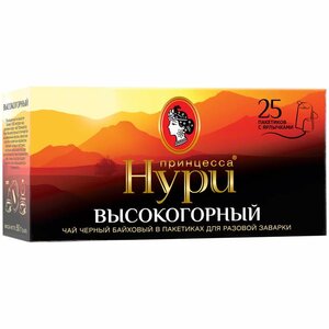 Чай черный Принцесса нури Высокогорный в пакетиках, 25 шт. в Магнит со скидкой –21%