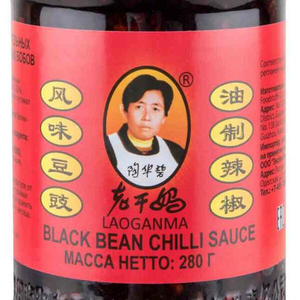 Соус Lao Gan Ma на основе растительных масел из чёрных соевых бобов, 280 г