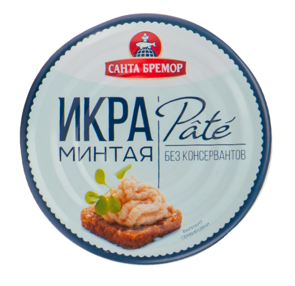 

Икра минтая Санта Бремор Pate деликатесная ж/б 90 г