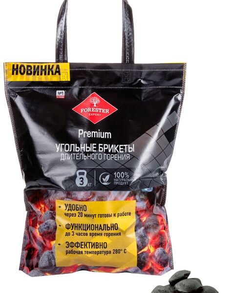 Брикеты угольные Forester в сумке 3кг