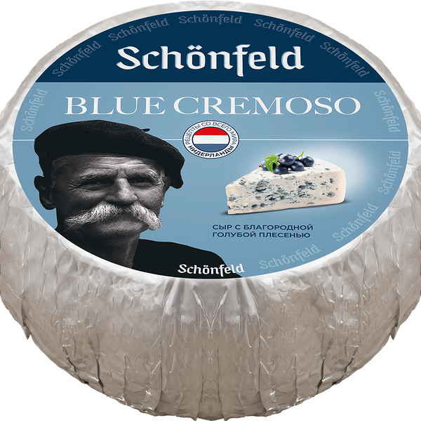 Сыр Schonfeld с благородной голубой плесенью Blue Cremoso 50% без змж, вес