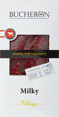 Шоколад молочный Bucheron Селение (Village) с кусочками малины 100 г
