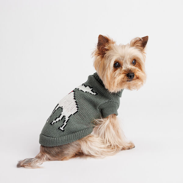 Свитер с лосем для собак, 25 см, серый