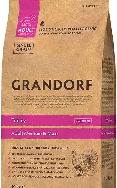 Сухой корм для собак Grandorf Adult Medium & Maxi средних и крупных пород с индейкой