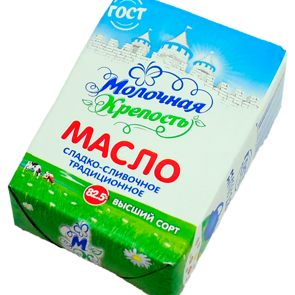 Масло сливочное Молочная Крепость традиционное 82.5%