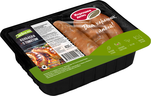 Колбаски Хорошее дело Chicken Mix Куриные с томатами 400 г