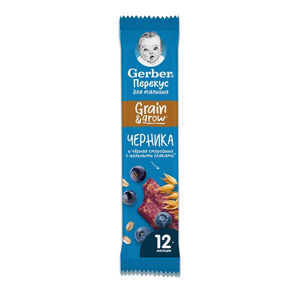 Gerber фруктово-злаковый батончик с черникой и черной смородиной 25 г