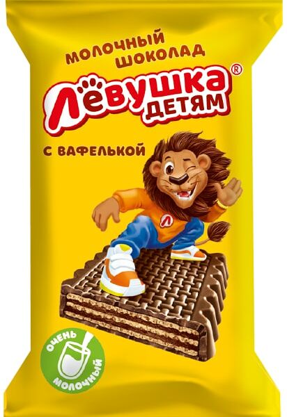 Шоколад Левушка детям Молочный с вафлями 27.5г