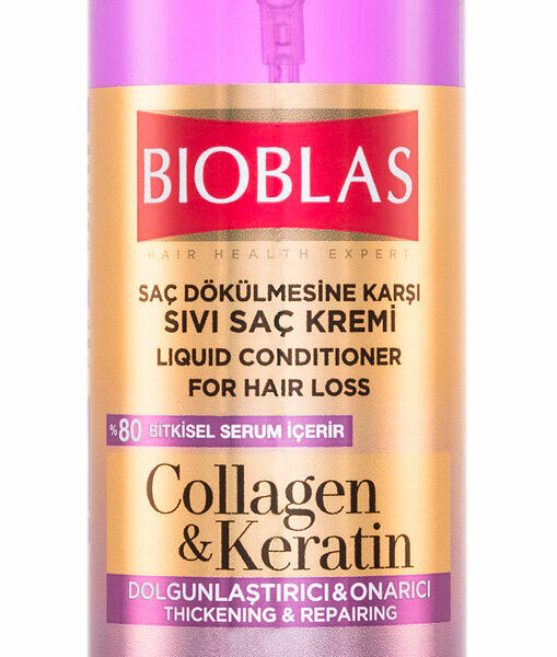 BIOBLAS Несмываемый кондиционер для обьема волос против выпадения с коллагеном и кератином, 200 мл