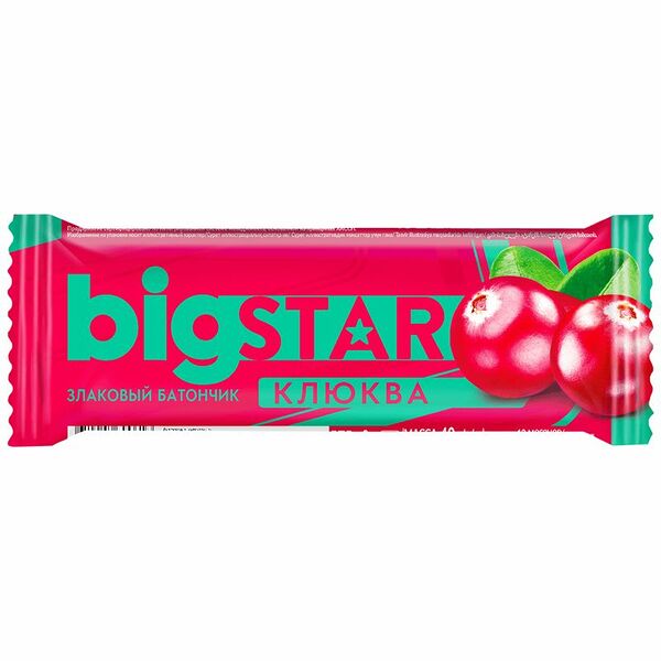 Батончик злаковый Big Star Клюква 40г