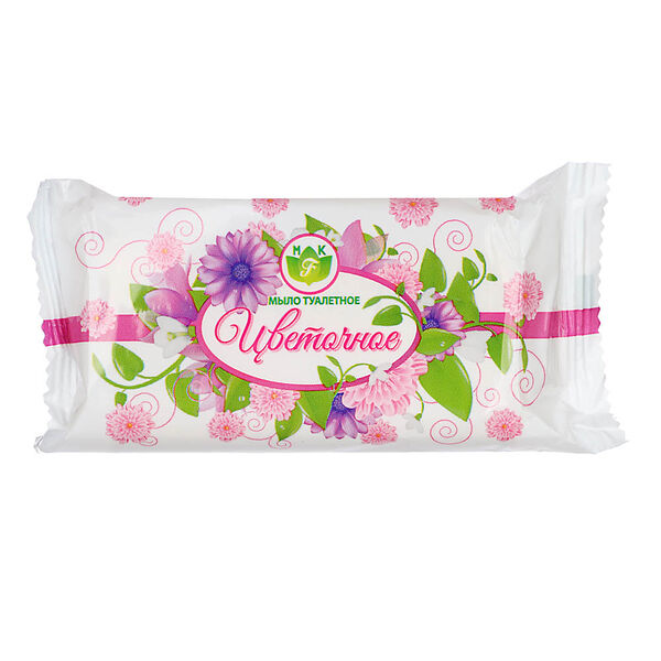 Мыло твердое цветочное, флоу-пак, 100 г