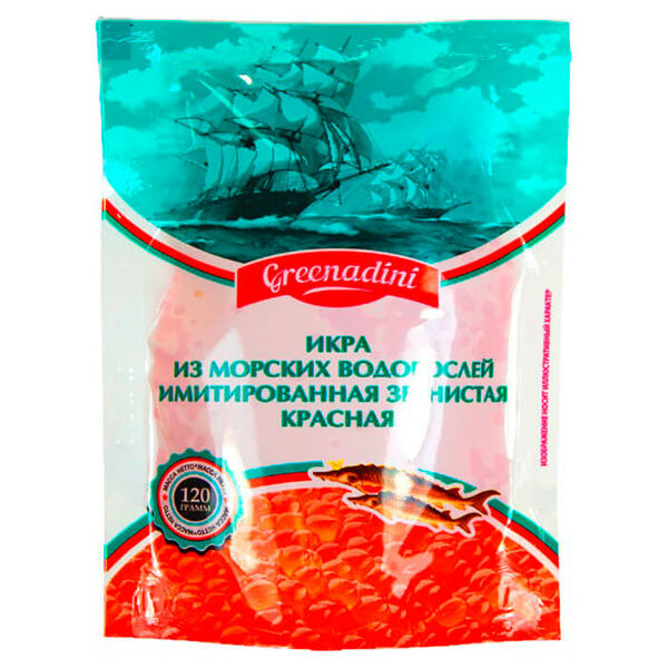 Икра имитированная красная дой пак 120г гринадини